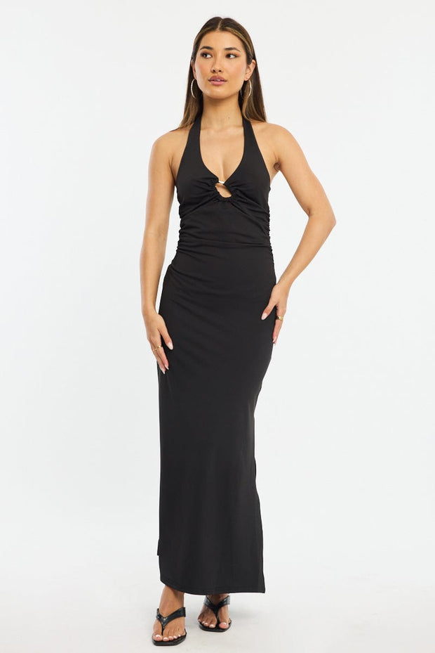 Black Maxi Dress Halter Neck
