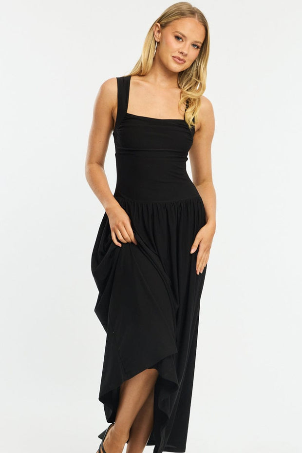 Black Maxi Dress Square Neck