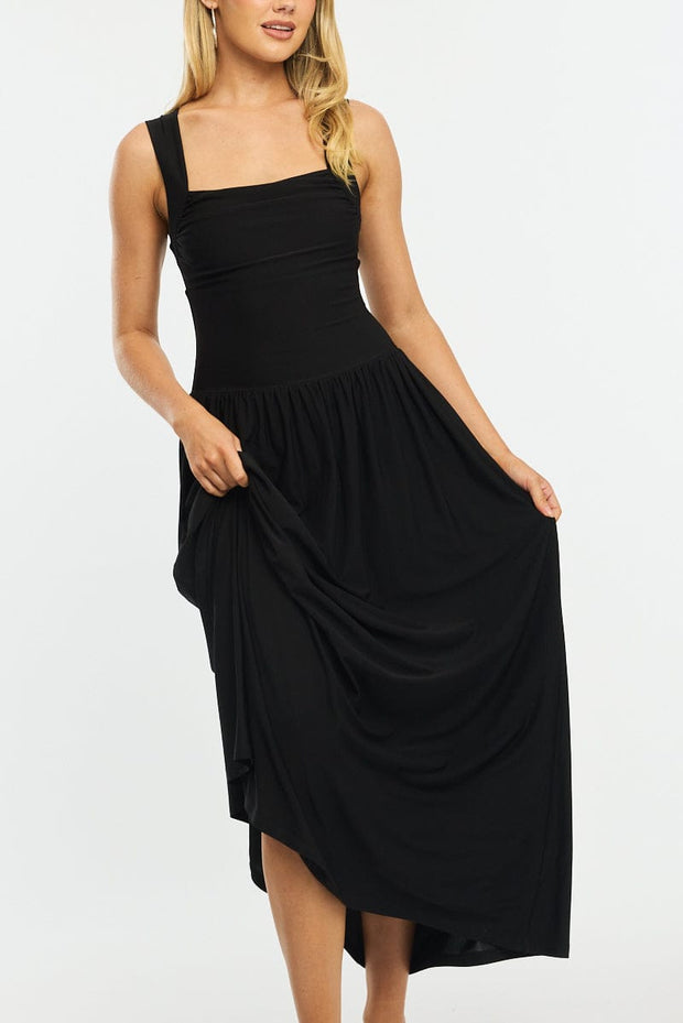 Black Maxi Dress Square Neck