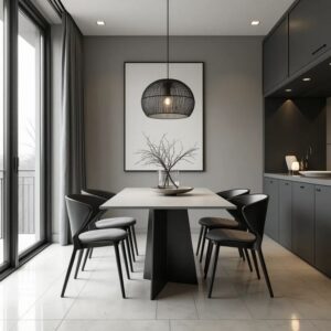 Syyla Contemporary Wood Dining Table for 4-6 Persons