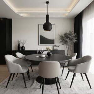 Syyla Solid Oak Dining Table for 6 Persons